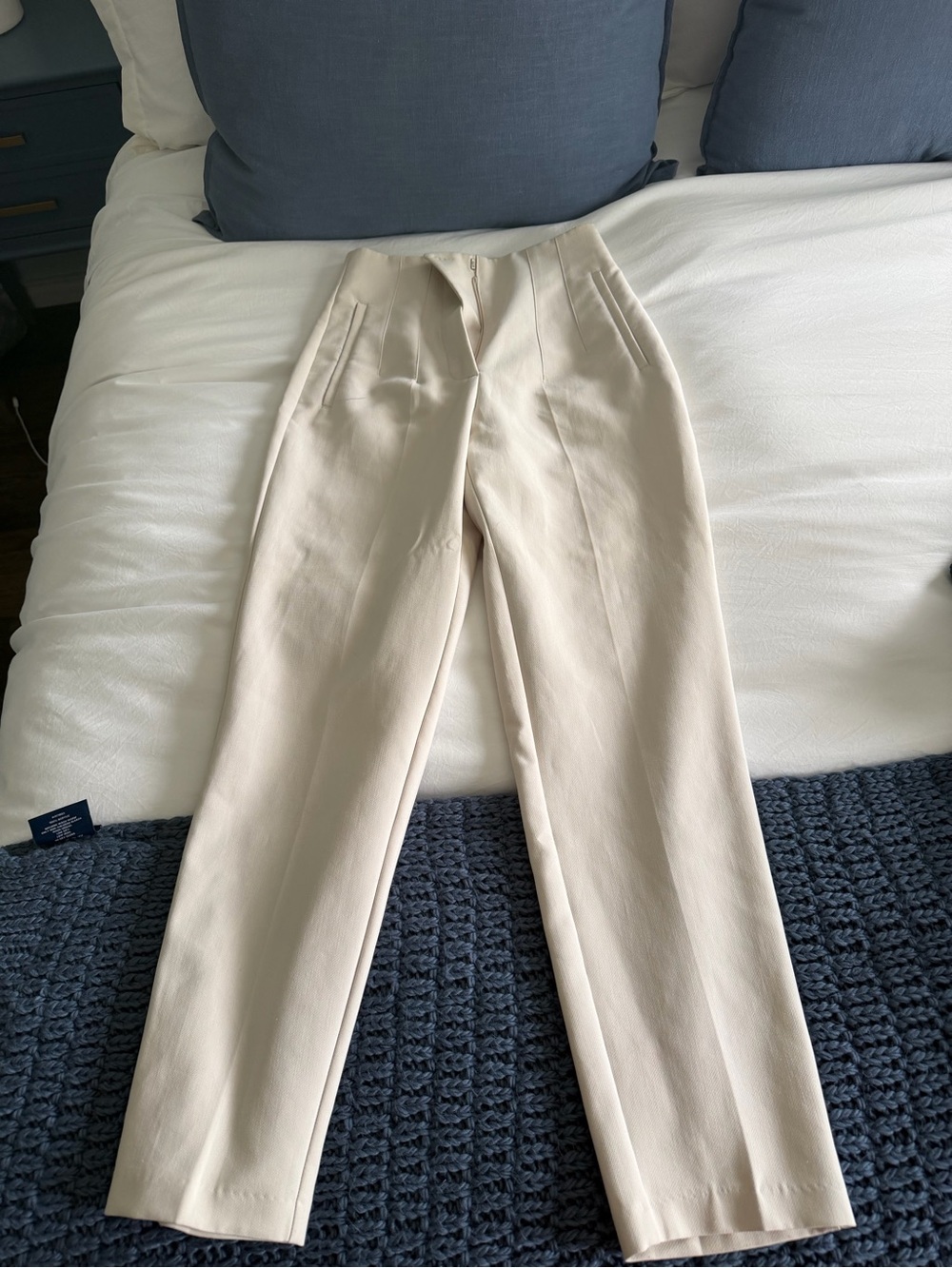 Cream Tailored Dress Pants